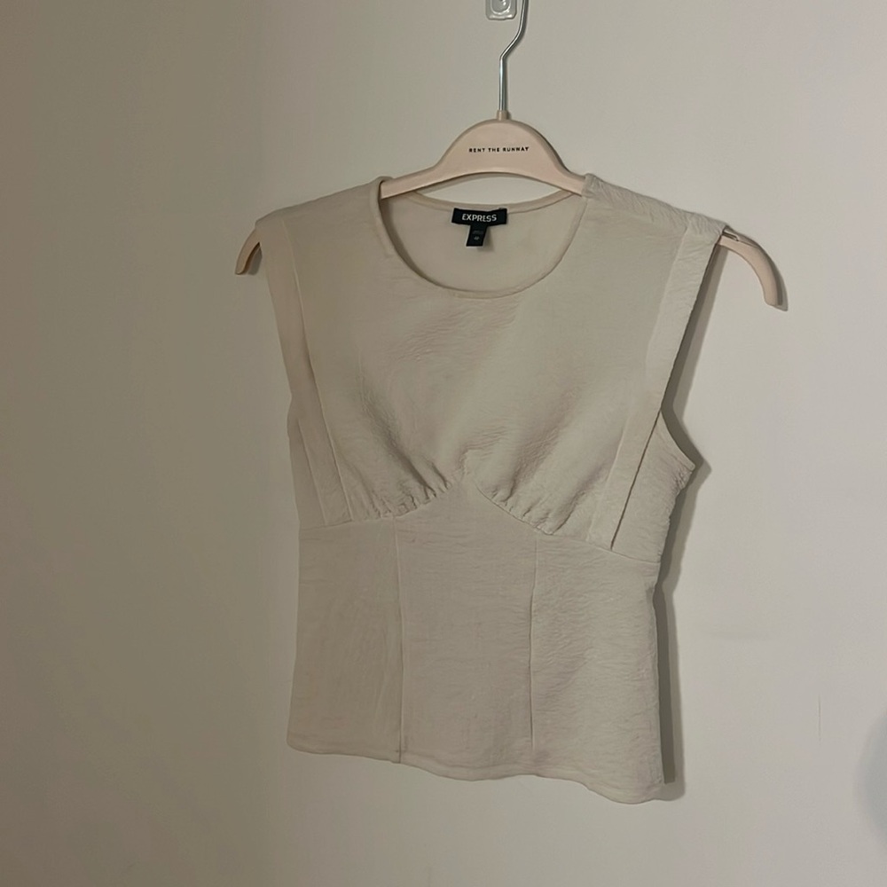 Express Cream Structured Sleeveless Tank
